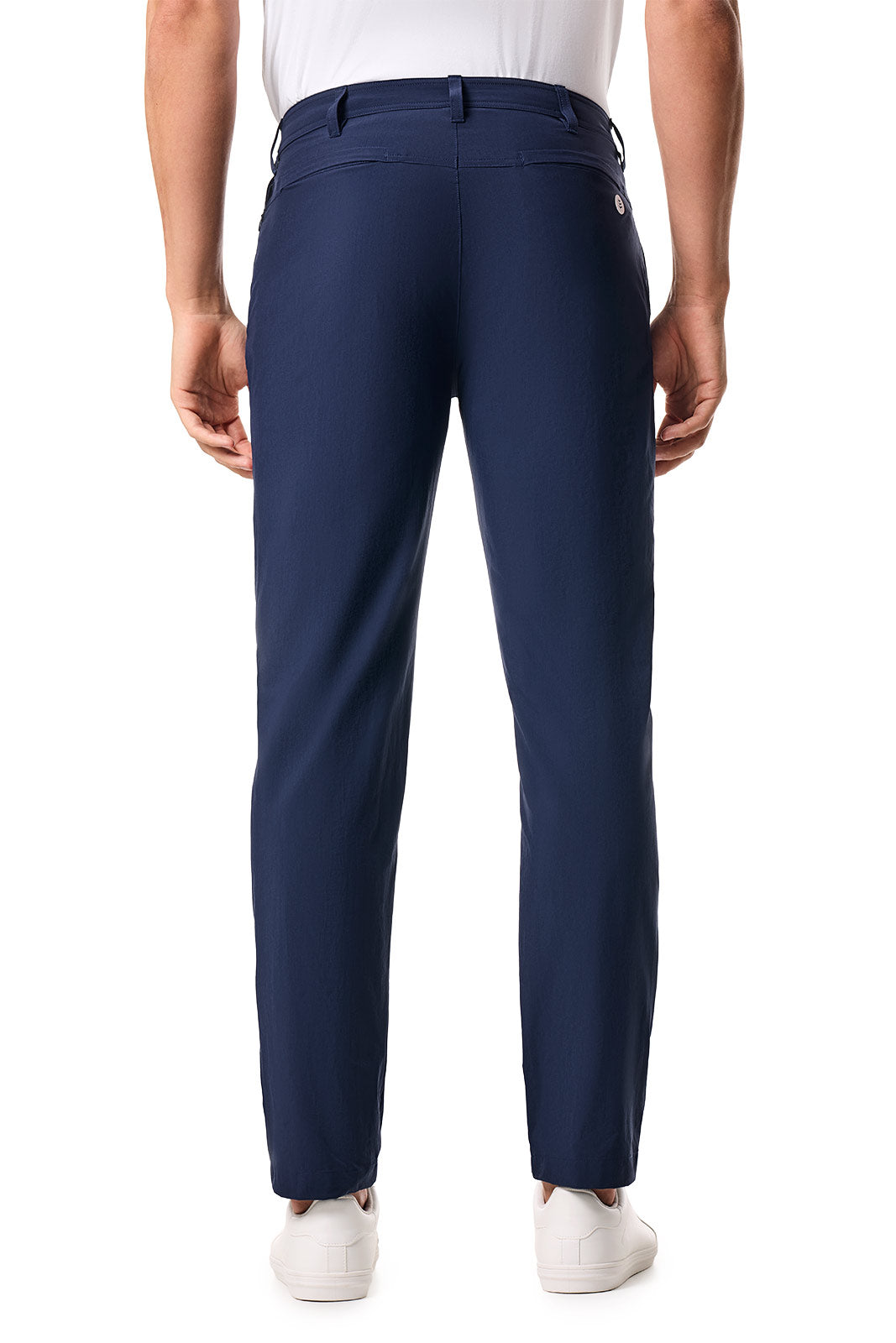 Coolibar Men's South Pointe Summer Casual Pants Navy Lightweight Chenolite Quick Dry With Hidden Zip Pocket For Men