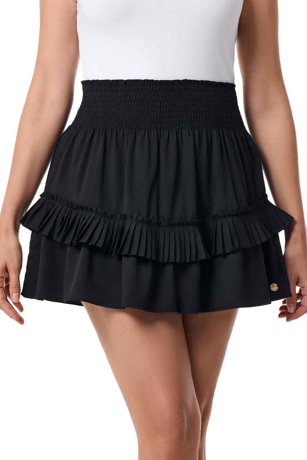 Coolibar Women's Charlotte Bay Ruffle Skirt UPF50 Plus Sun Protective Aire Fabric Silk Like