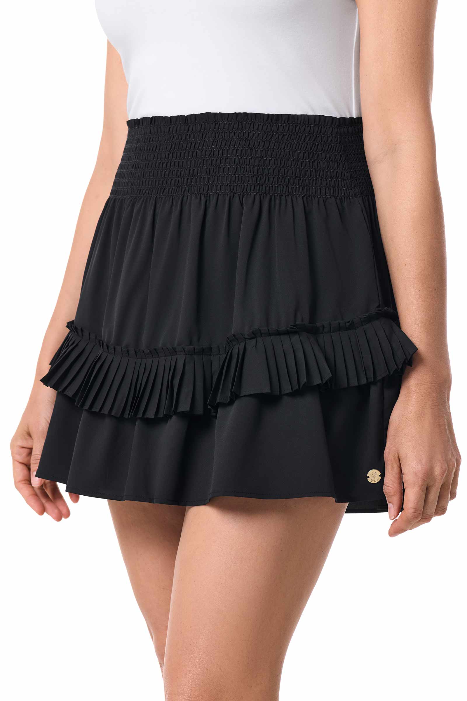 Coolibar Women's Charlotte Bay Ruffle Skirt UPF50 Plus Sun Protective Aire Fabric Silk Like