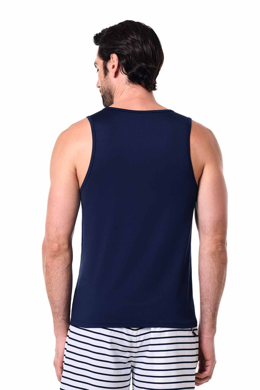 Coolibar Men Dade Swim Tank Navy Upf50 Plus Sun Protection Sleeveless Top For Swim Beach