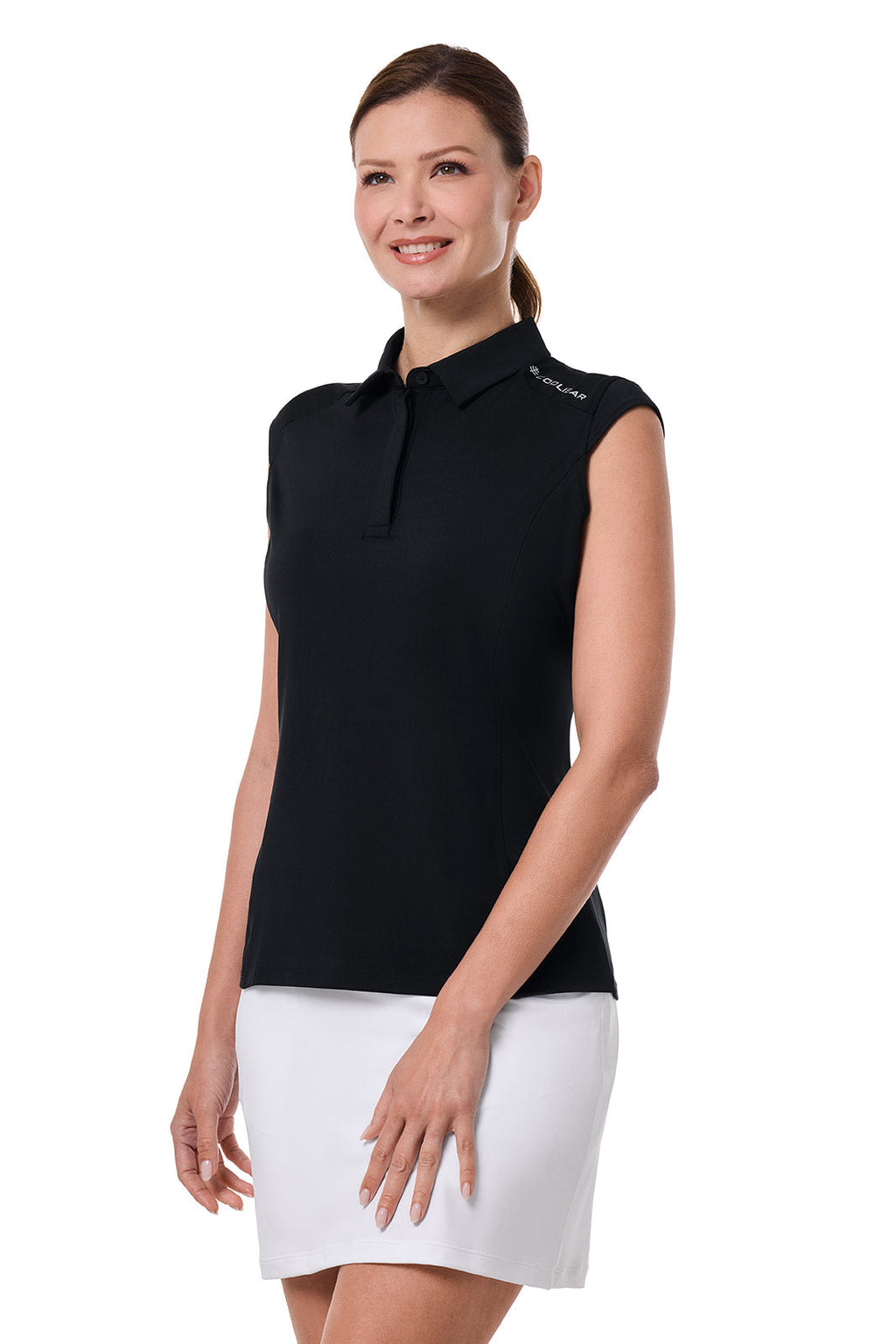 Coolibar Womens Dew Sweeper Performance Sleeveless Polo For Tennis And Golf Lightweight Quick Dry Breathable Cooltect Sun Protection