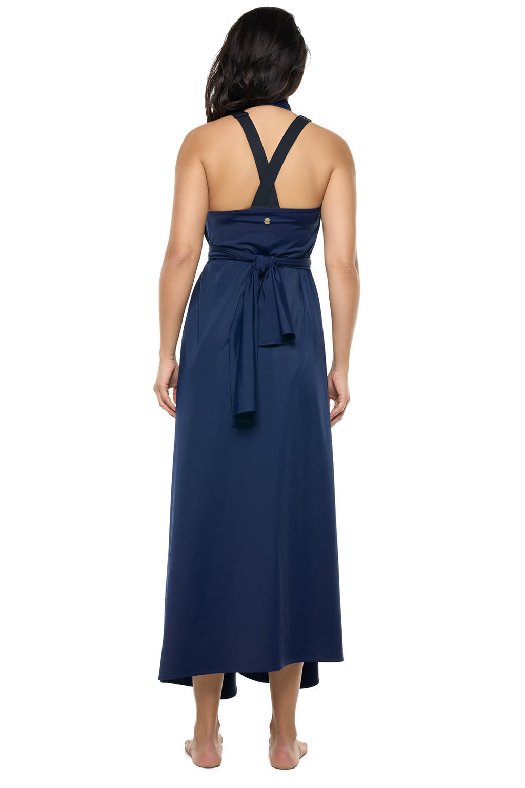 Coolibar Women's Mia 3 Way Cover Up With Upf50 Plus Aqua Helios Full Length Wrap Dress 4 Way Stretch