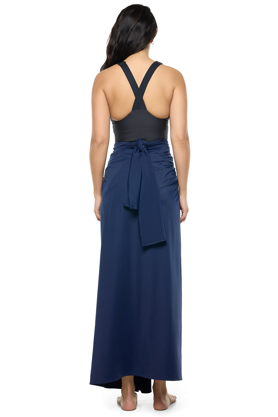 Coolibar Women's Mia 3 Way Cover Up With Upf50 Plus Aqua Helios Full Length Wrap Dress 4 Way Stretch