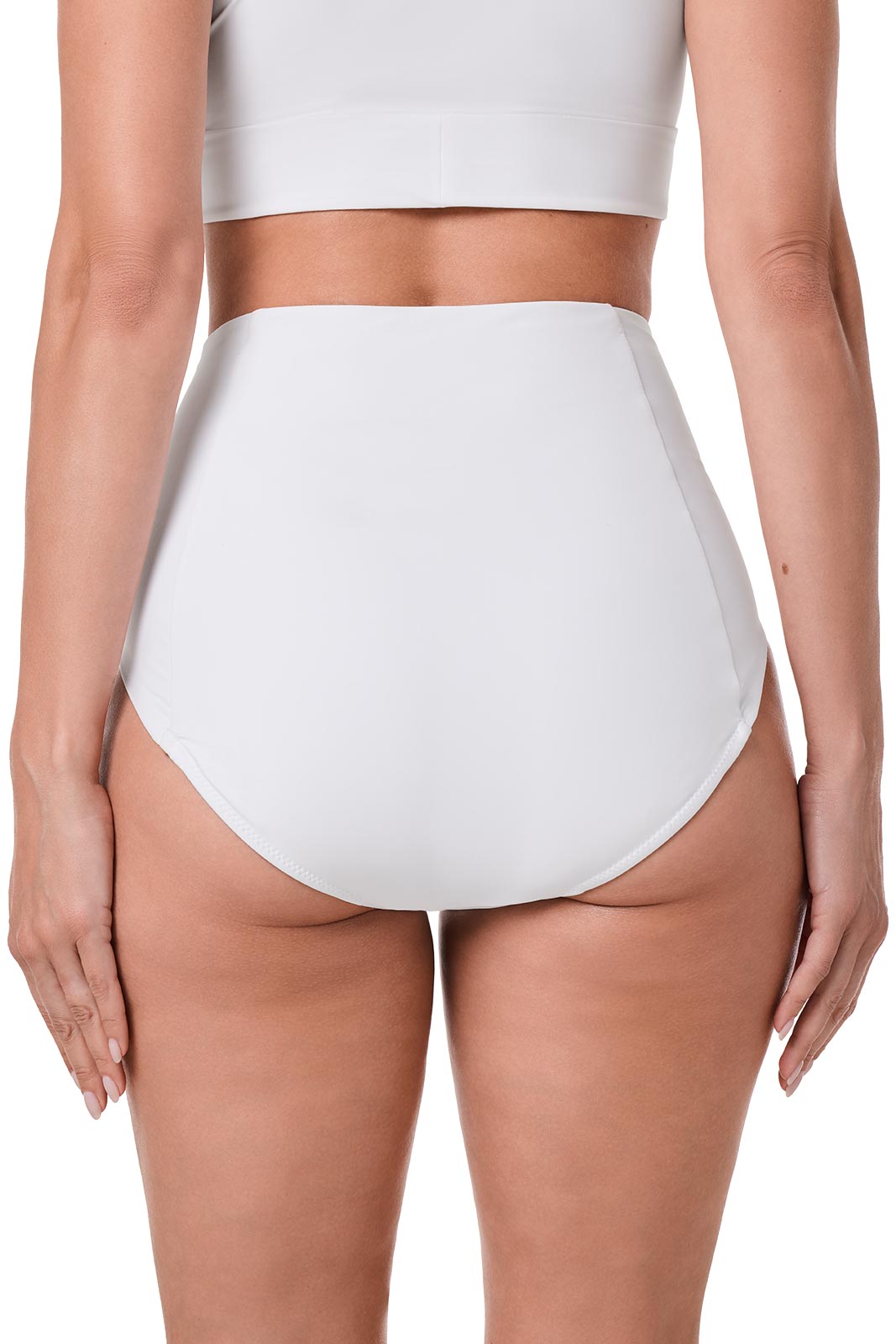 Coolibar Women's Ocean Sculpt High Rise Bottoms Sun Safe Swimwear With Power Mesh And Medium Compression