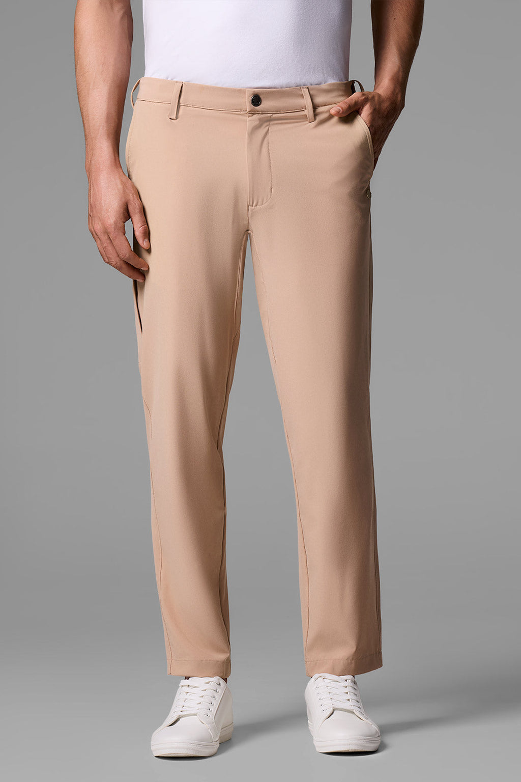 Coolibar Men's Westchester Travel Pants Light Sand With Rfid Blocking Pockets And Retractable Waistband For Travelers