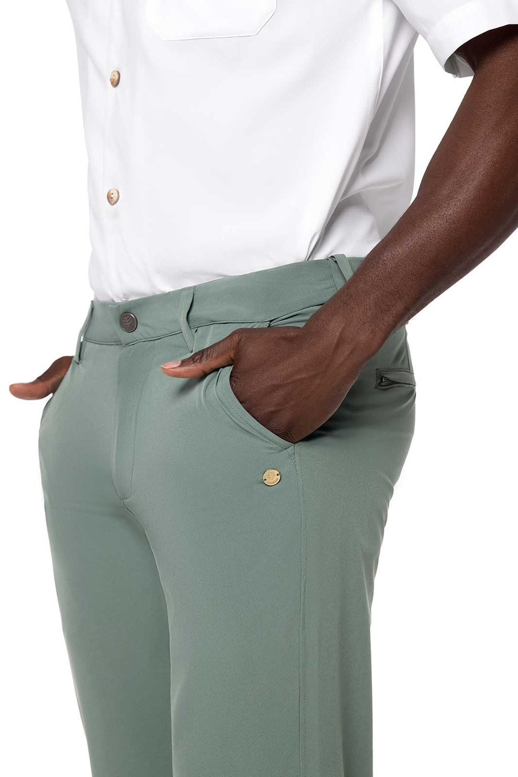 Coolibar Men's Westchester Travel Pants Rfid Blocking Pockets Retractable Waistband For Travelers Travel Ready