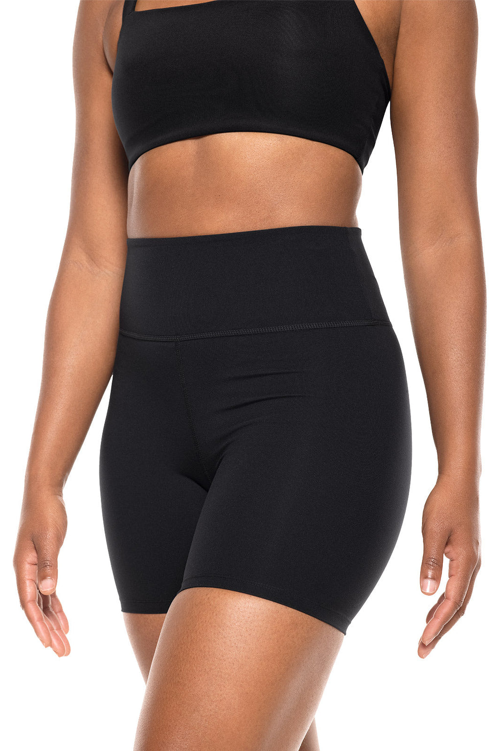 Coolibar Women's Shavasana High Rise Yoga Shorts UPF50 Plus Sun Protection With Front Pocket For Outdoor Yogis