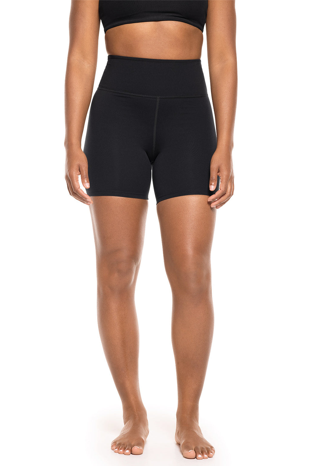 Coolibar Women's Shavasana High Rise Yoga Shorts UPF50 Plus Sun Protection With Front Pocket For Outdoor Yogis