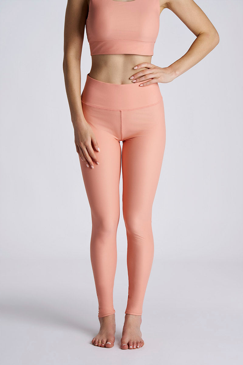 Ocean Sculpt | Women's High Rise Swim Leggings | Soft Blush
