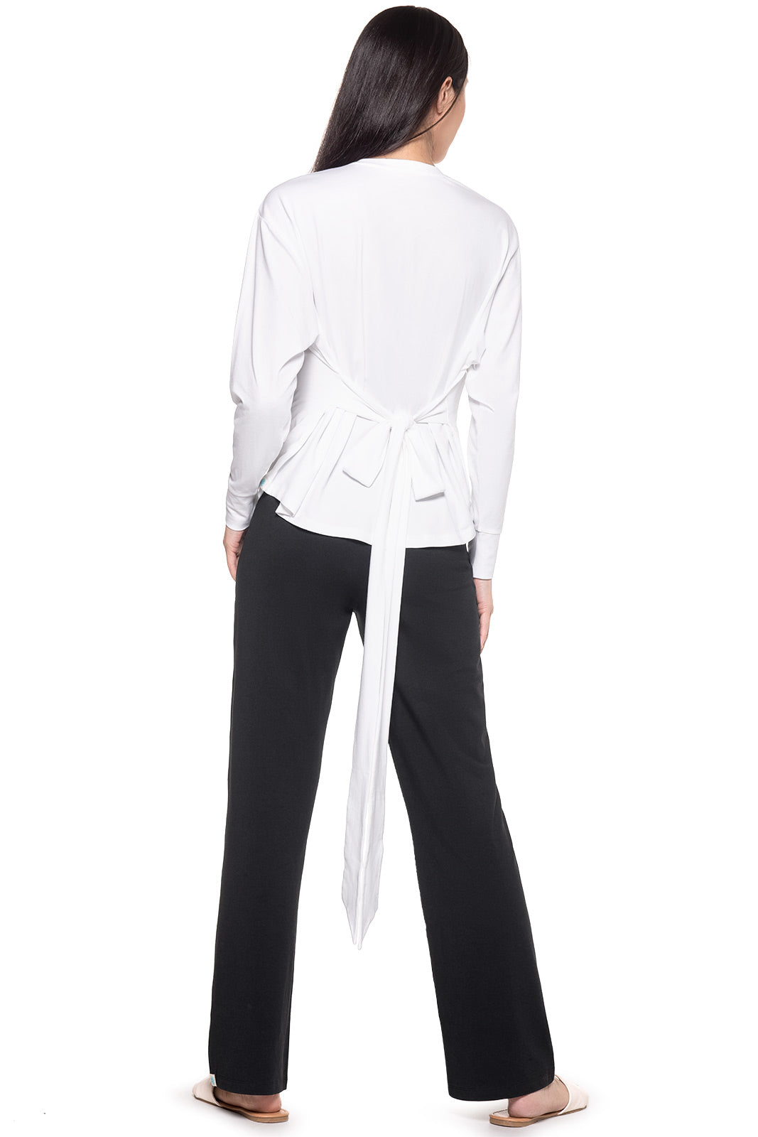 Coolibar Merrick Sun Protection Tie Long Sleeve Shirt For Women With Waist Tie Silhouette