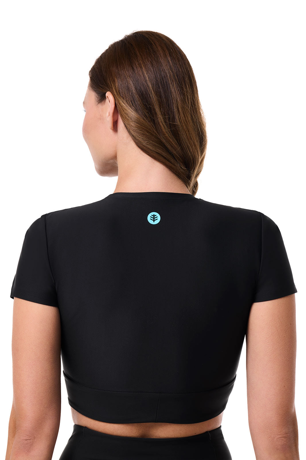 Hibiscus Island | Crop Swim Crop Top | Black