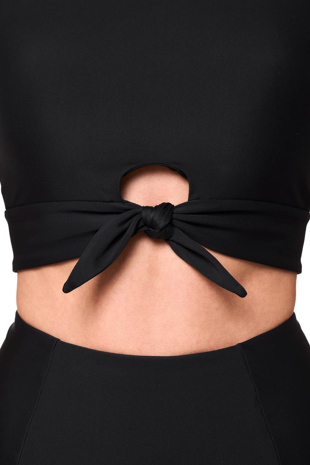 Hibiscus Island | Crop Swim Crop Top | Black