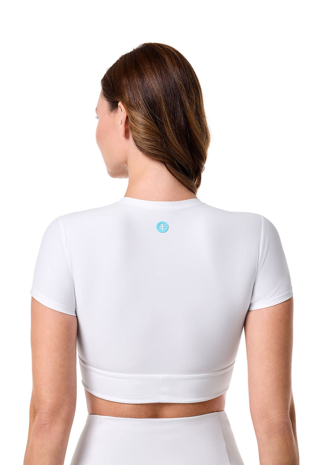 Hibiscus Island | Crop Swim Crop Top | White
