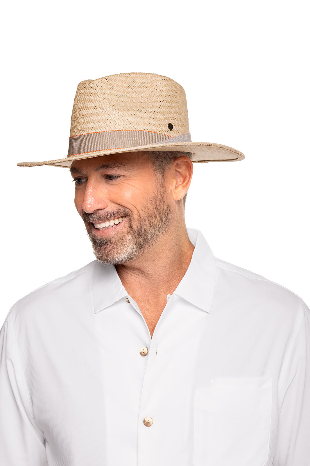 Coolibar Abaco Palm Straw Pinch Front Fedora Natural With Moisture Wicking Sweatband For Outdoor Adventurers