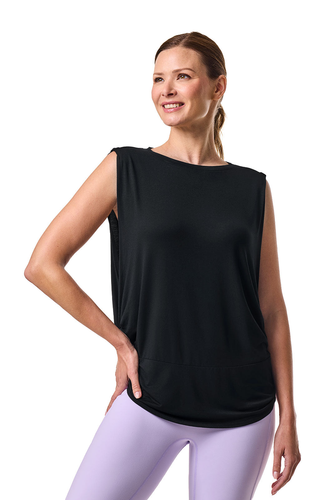 Coolibar Women's Supine Twist Yoga Tank UPF Fifty Sun Safe