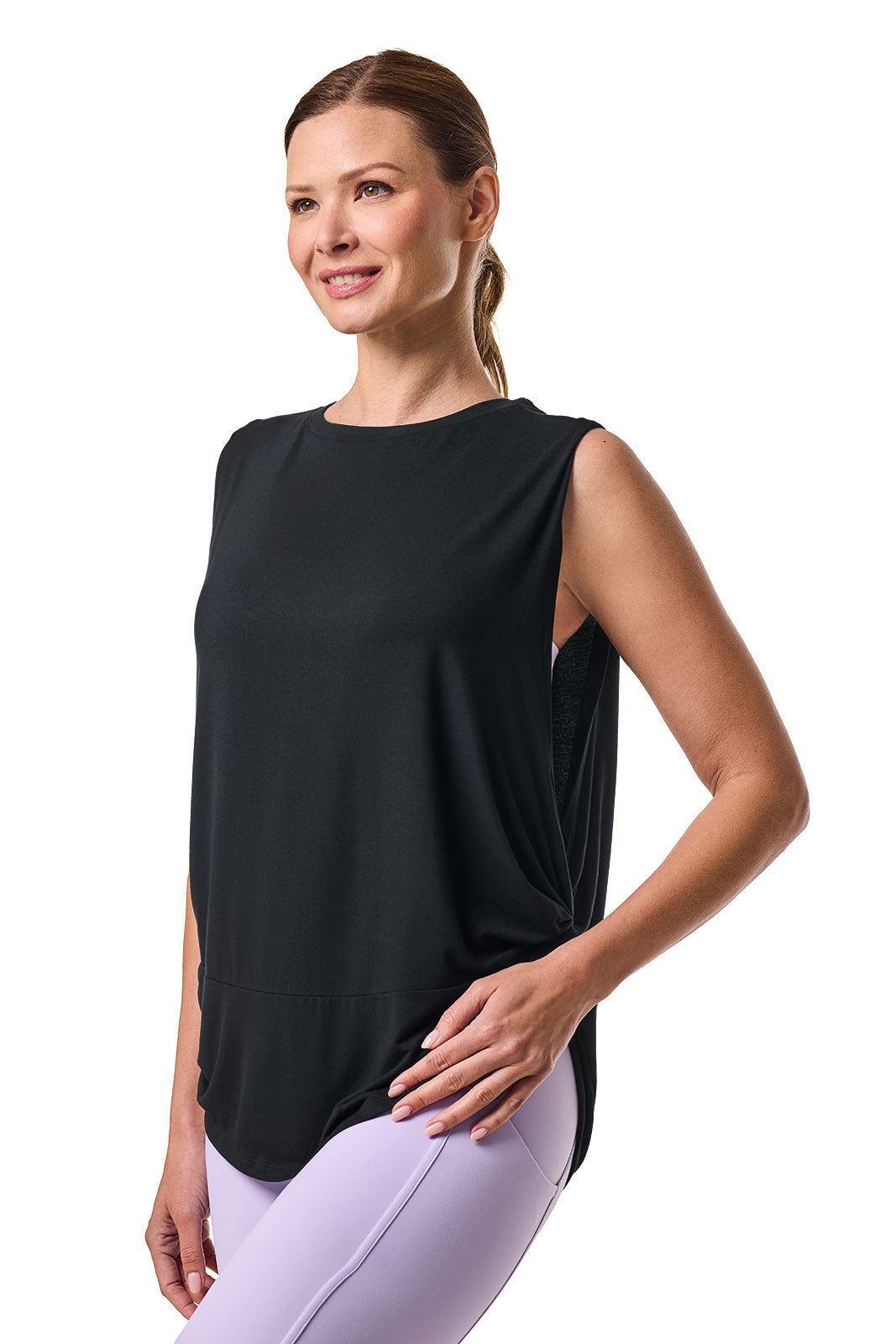 Coolibar Women's Supine Twist Yoga Tank UPF Fifty Sun Safe