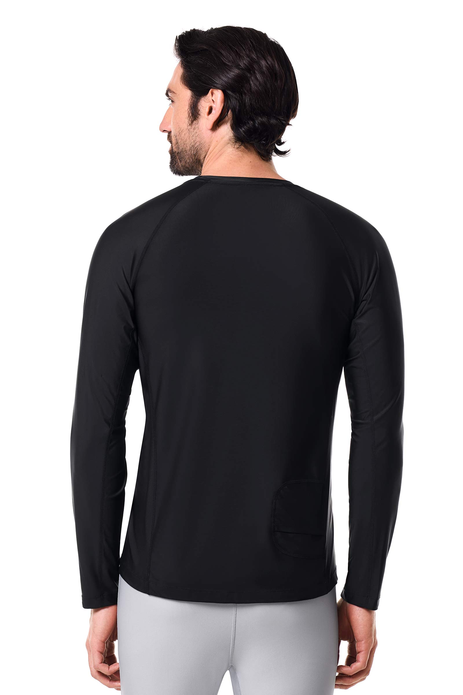 Coolibar Men's Hightide Lite Long Sleeve Swim Shirt With Upf50+ Sun Protection For Water Sports Enthusiasts