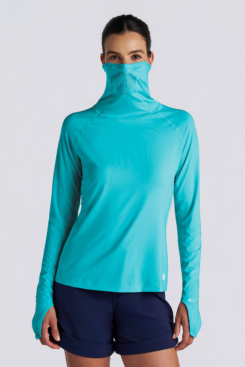 Paros | Women's Vented Fishing Hoodie | Coolibar Blue