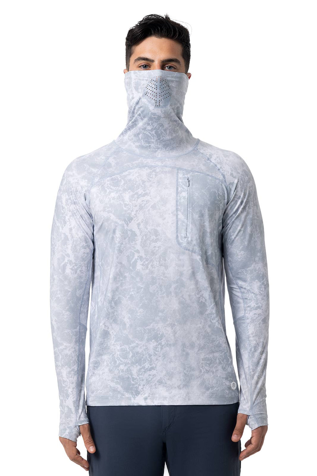Andros | Men's Vented Fishing T-Shirt | Grey Water Print