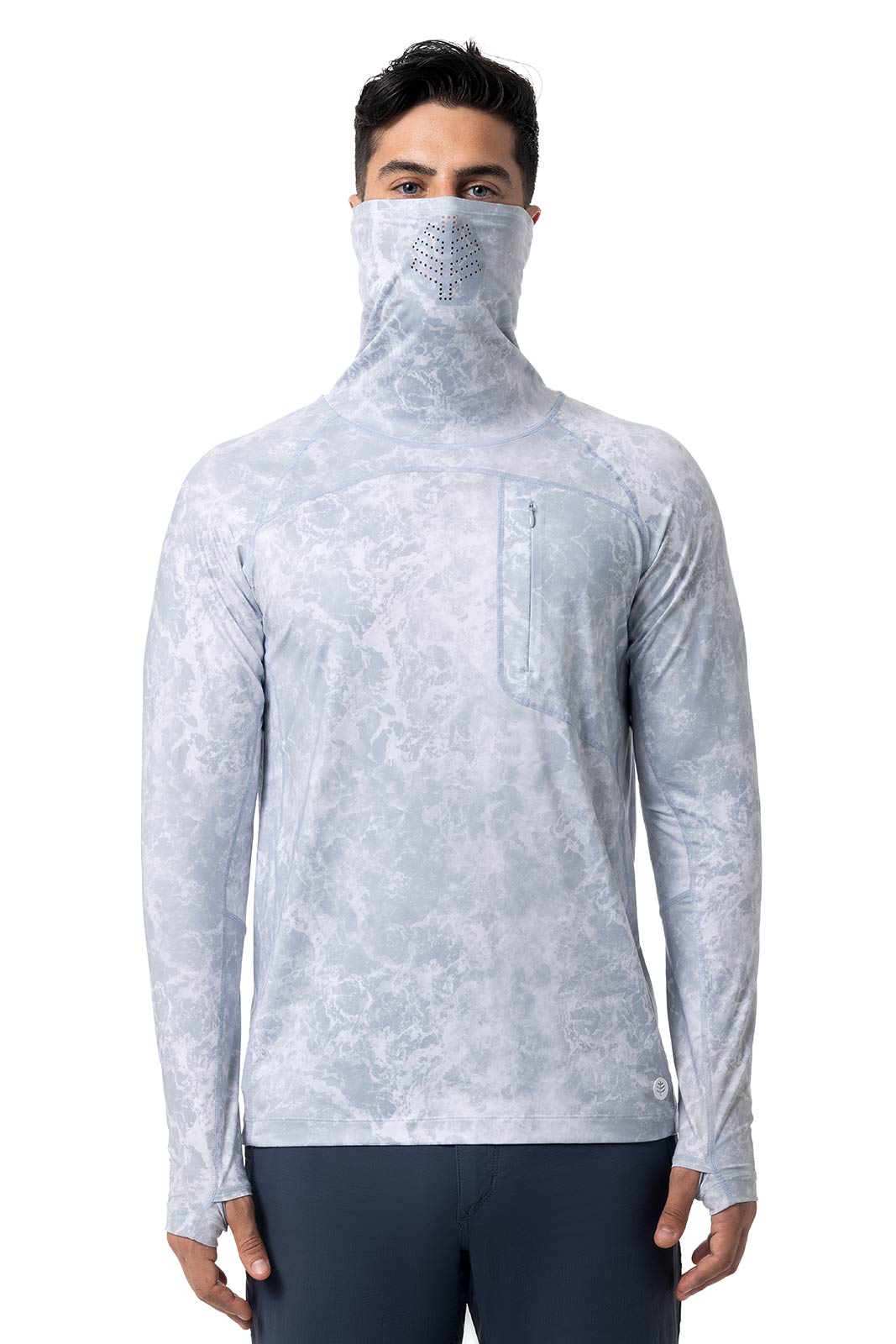 Andros | Men's Vented Fishing T-Shirt | Grey Water Print