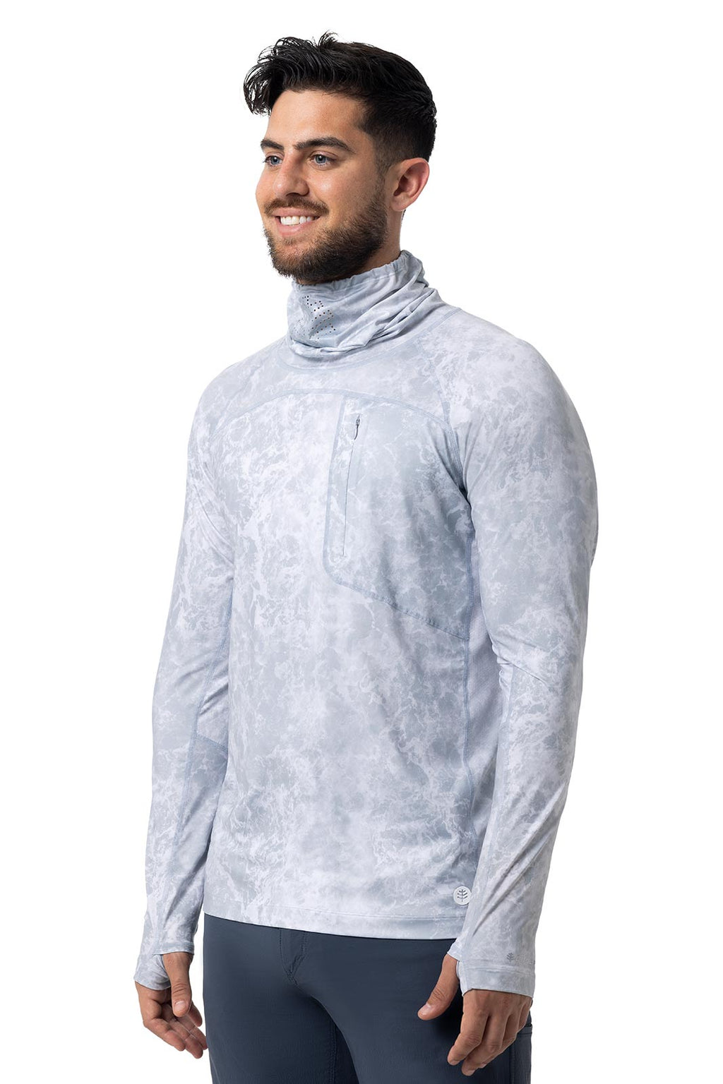 Andros | Men's Vented Fishing T-Shirt | Grey Water Print