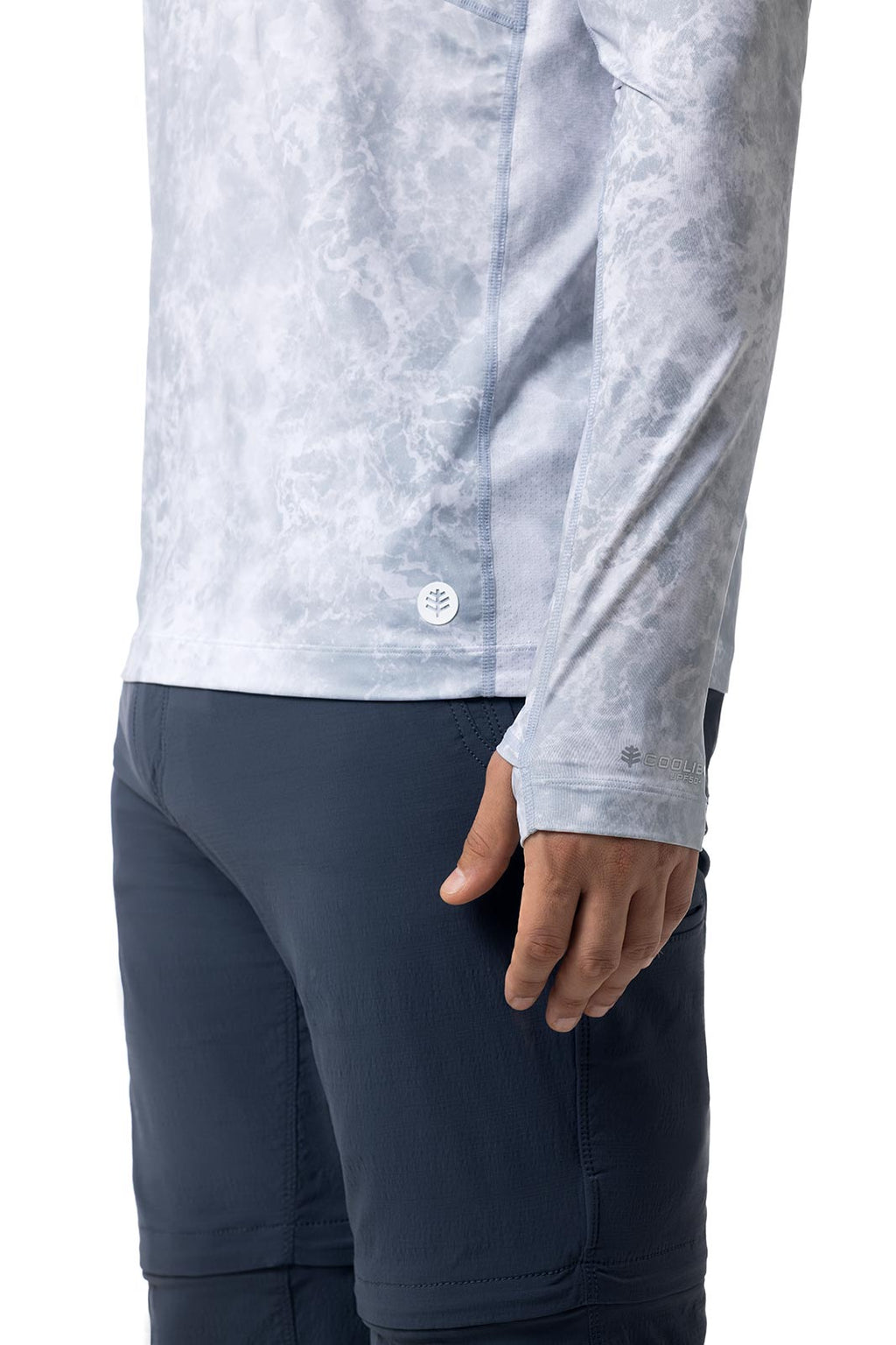 Andros | Men's Vented Fishing T-Shirt | Grey Water Print
