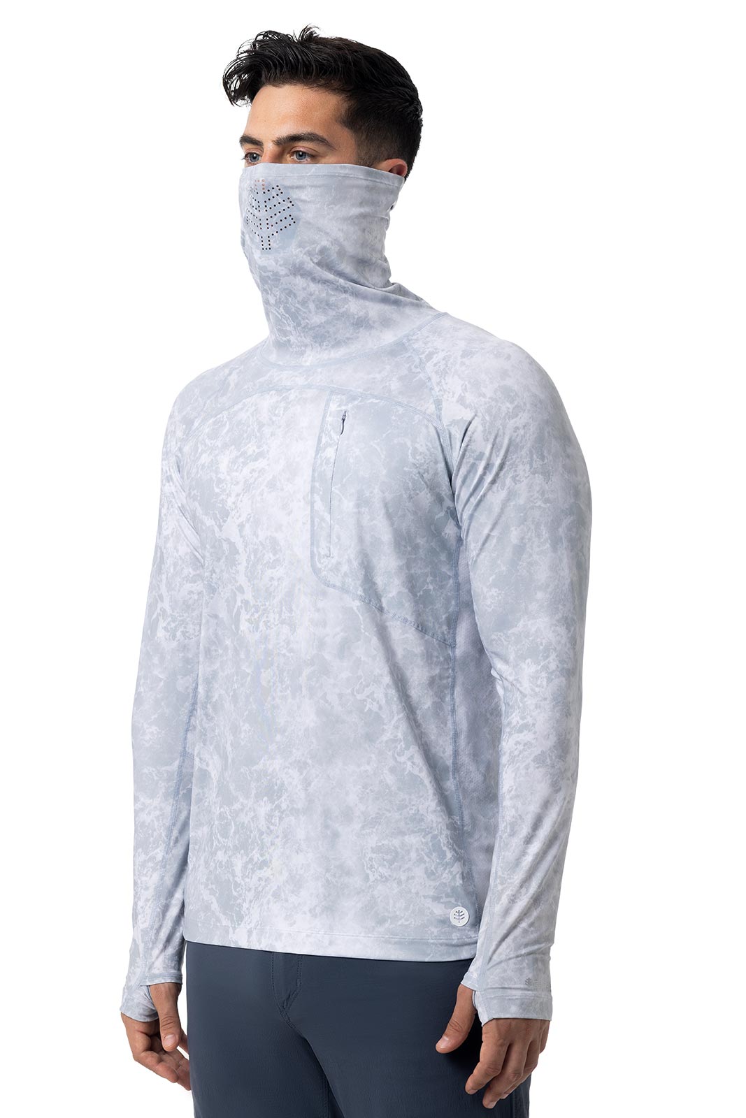 Andros | Men's Vented Fishing T-Shirt | Grey Water Print