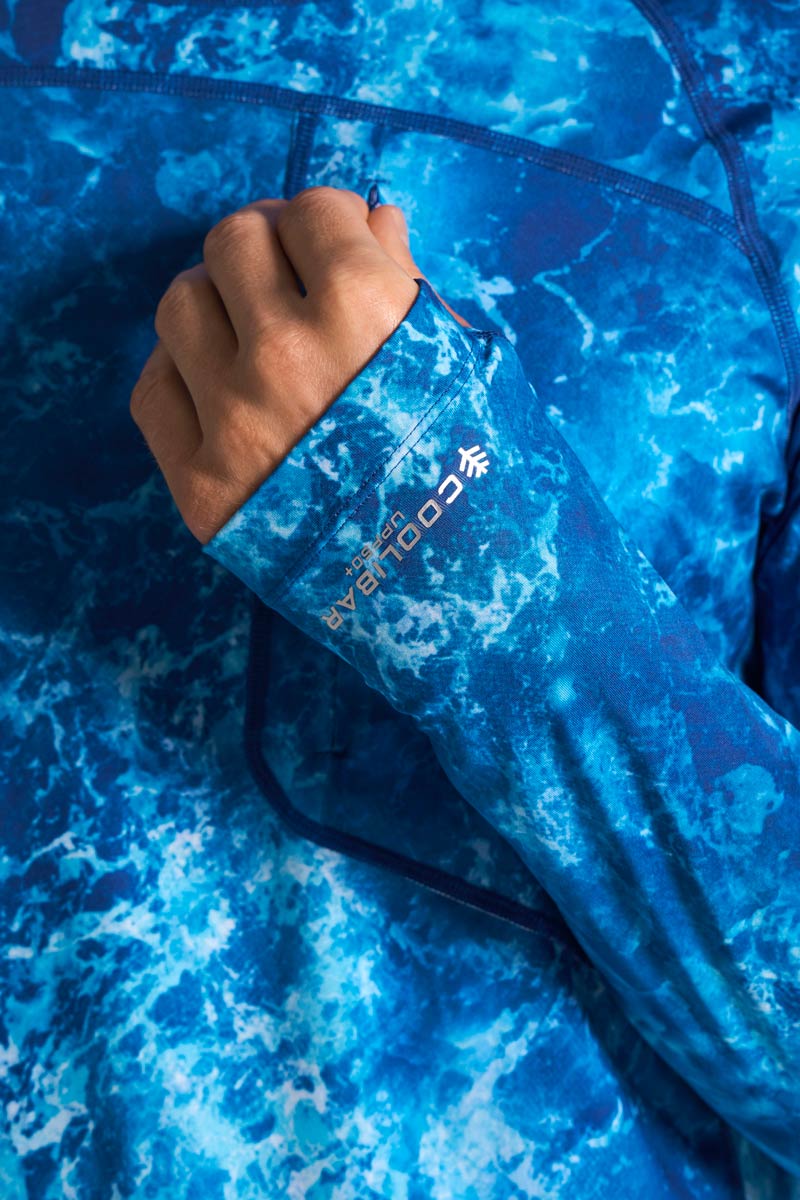 Andros | Men's Vented Fishing T-Shirt | Blue Water Print