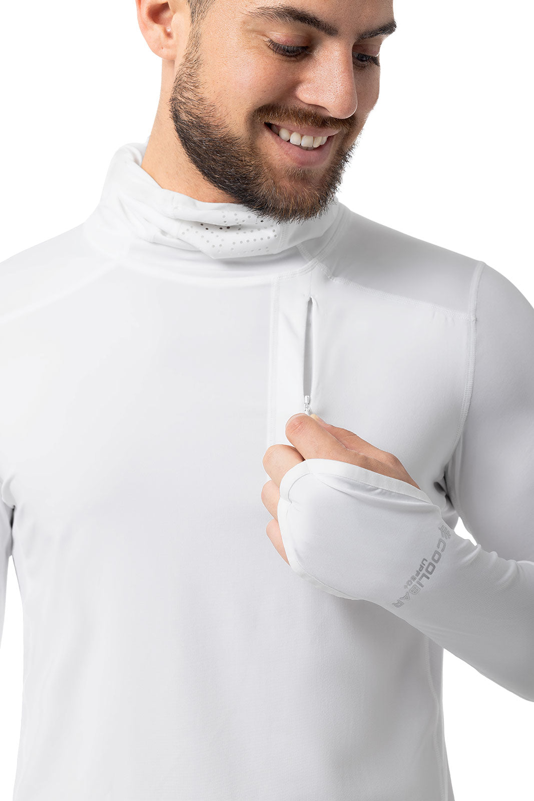 Andros | Men's Vented Fishing Hoodie | White