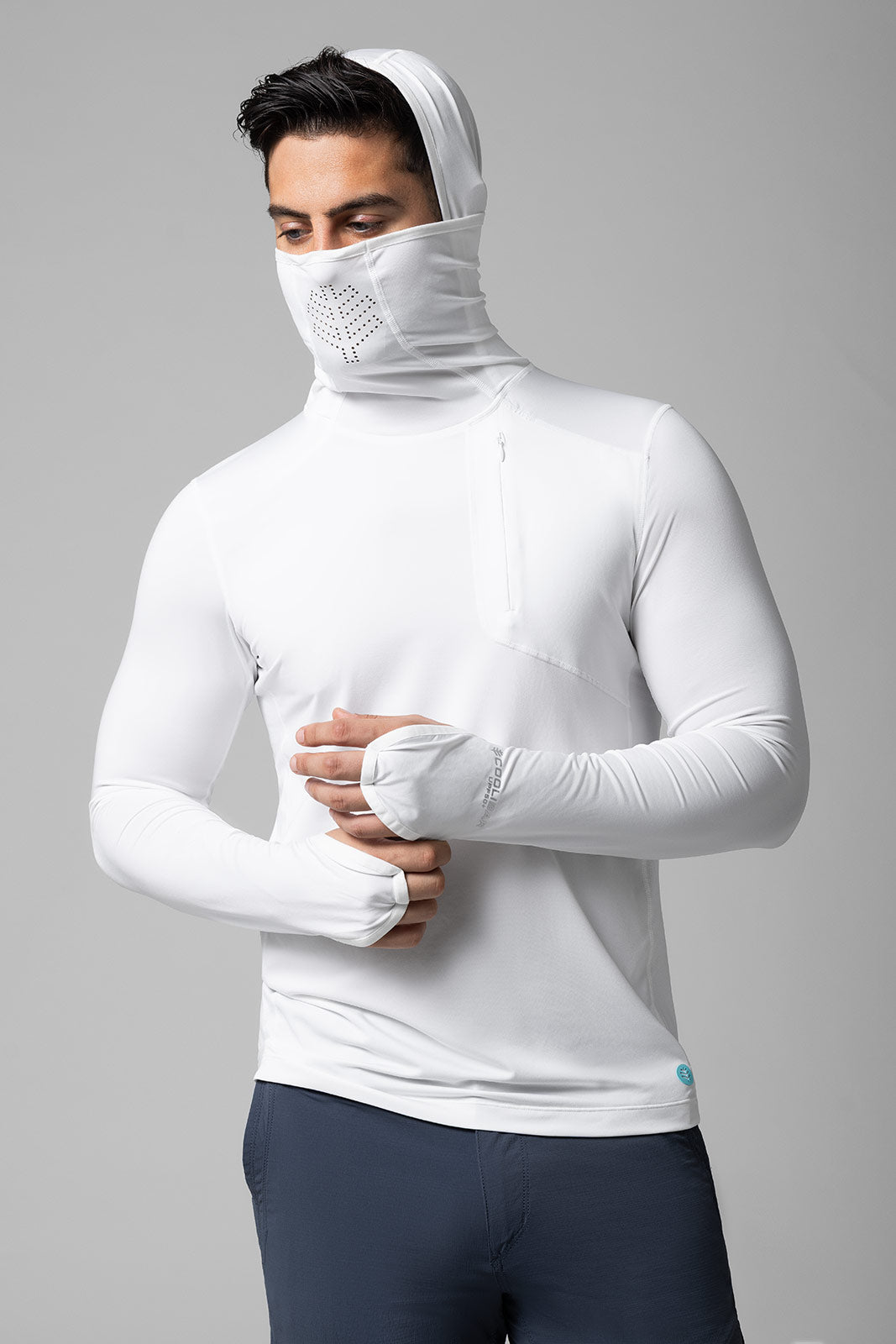 Andros | Men's Vented Fishing Hoodie | White
