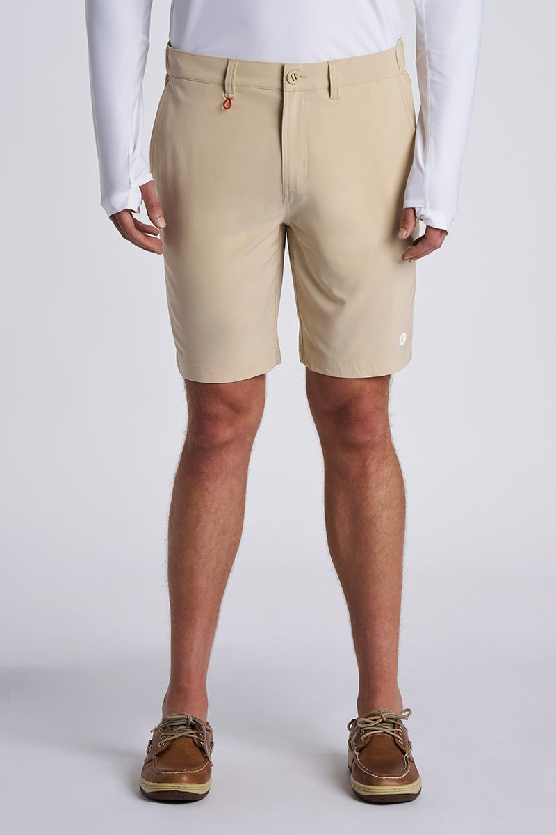 Fisher Island | Men's Fishing & Boating Shorts | Pale Khaki