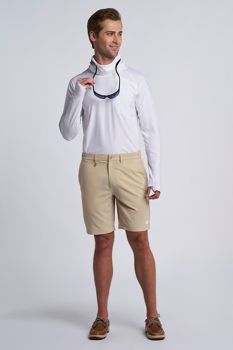 Fisher Island | Men's Fishing & Boating Shorts | Pale Khaki