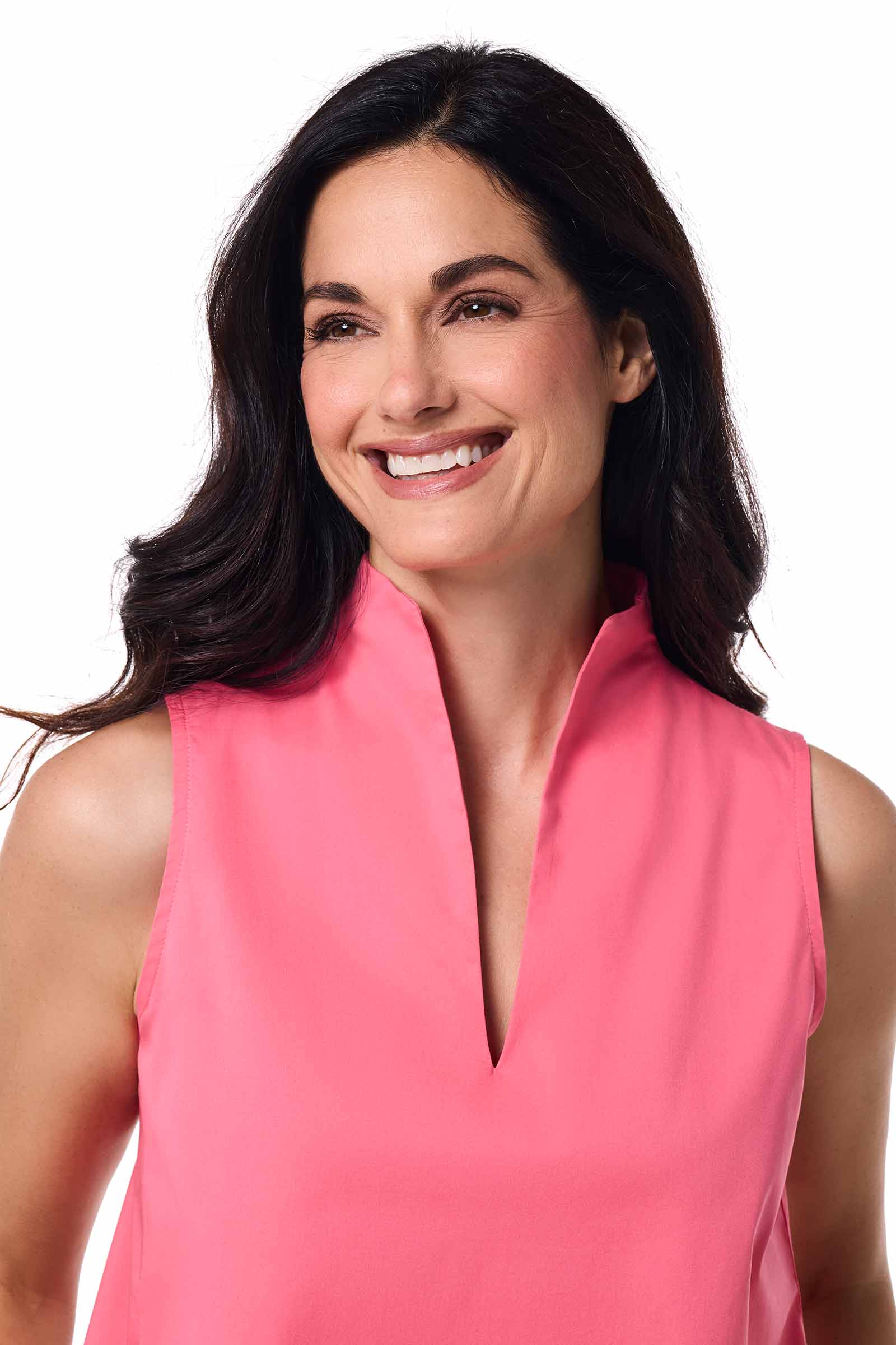 Coolibar Women Cape Coral Stand Collar Top UPF50+ Lightweight Stretch Twill Ideal For Sun Safe Everyday Wear