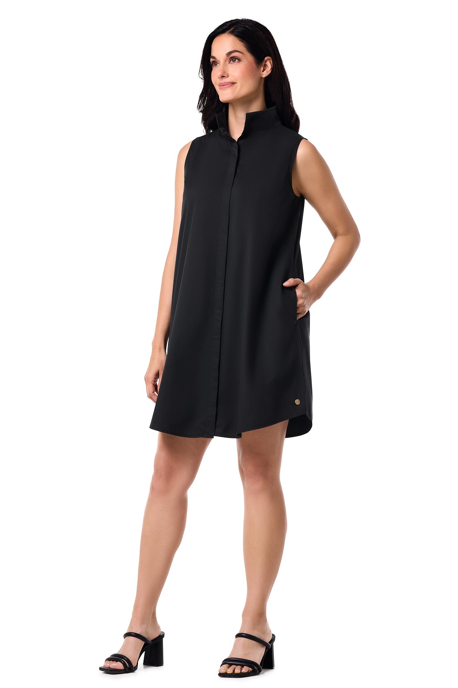 Coolibar Upf50 Silverlakes Sleeveless Dress Lightweight Twill Sun Protection For Women