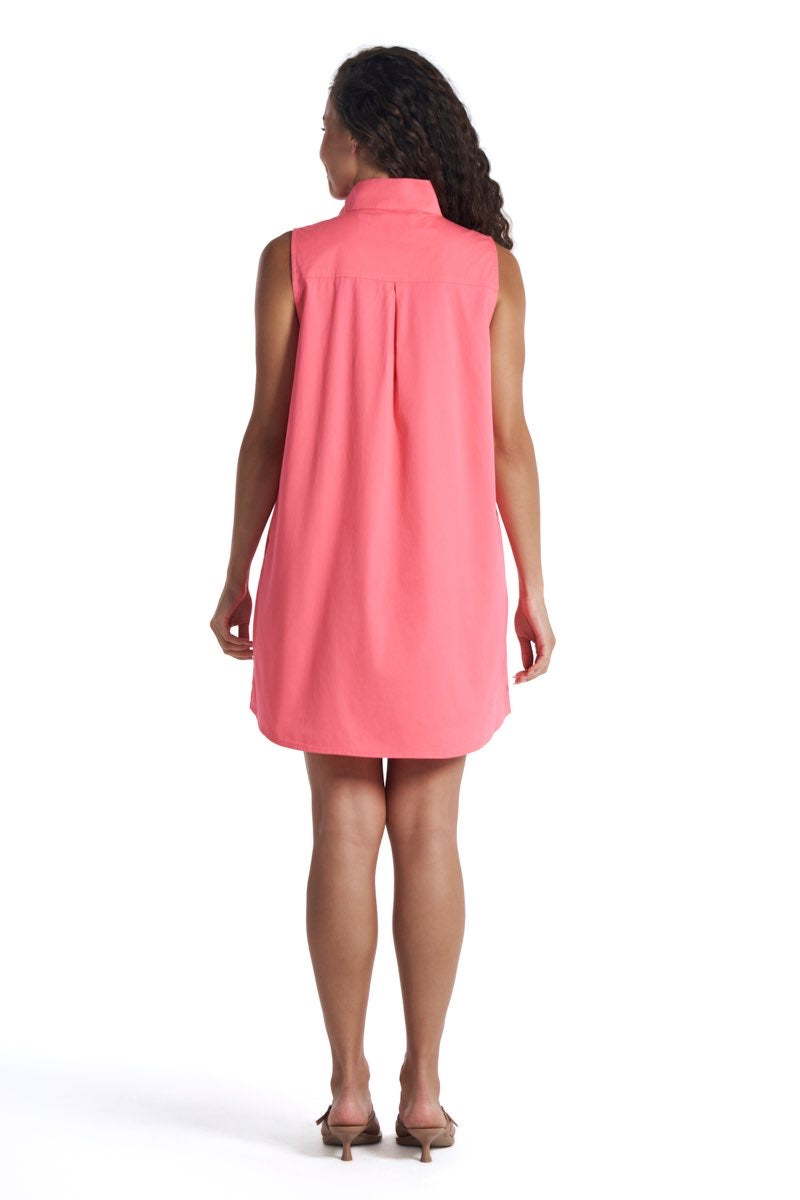 Coolibar Women's Silverlakes Sleeveless Dress UPF50 Lightweight Stretch Twill Sun Safe Chic