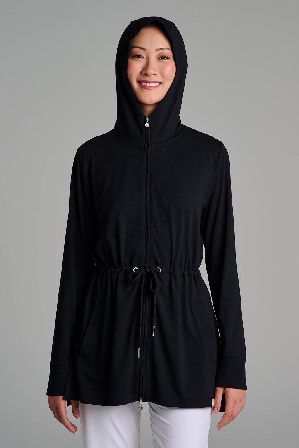 Waterfront | Women's Hoodie with Adjustable Waist | Black