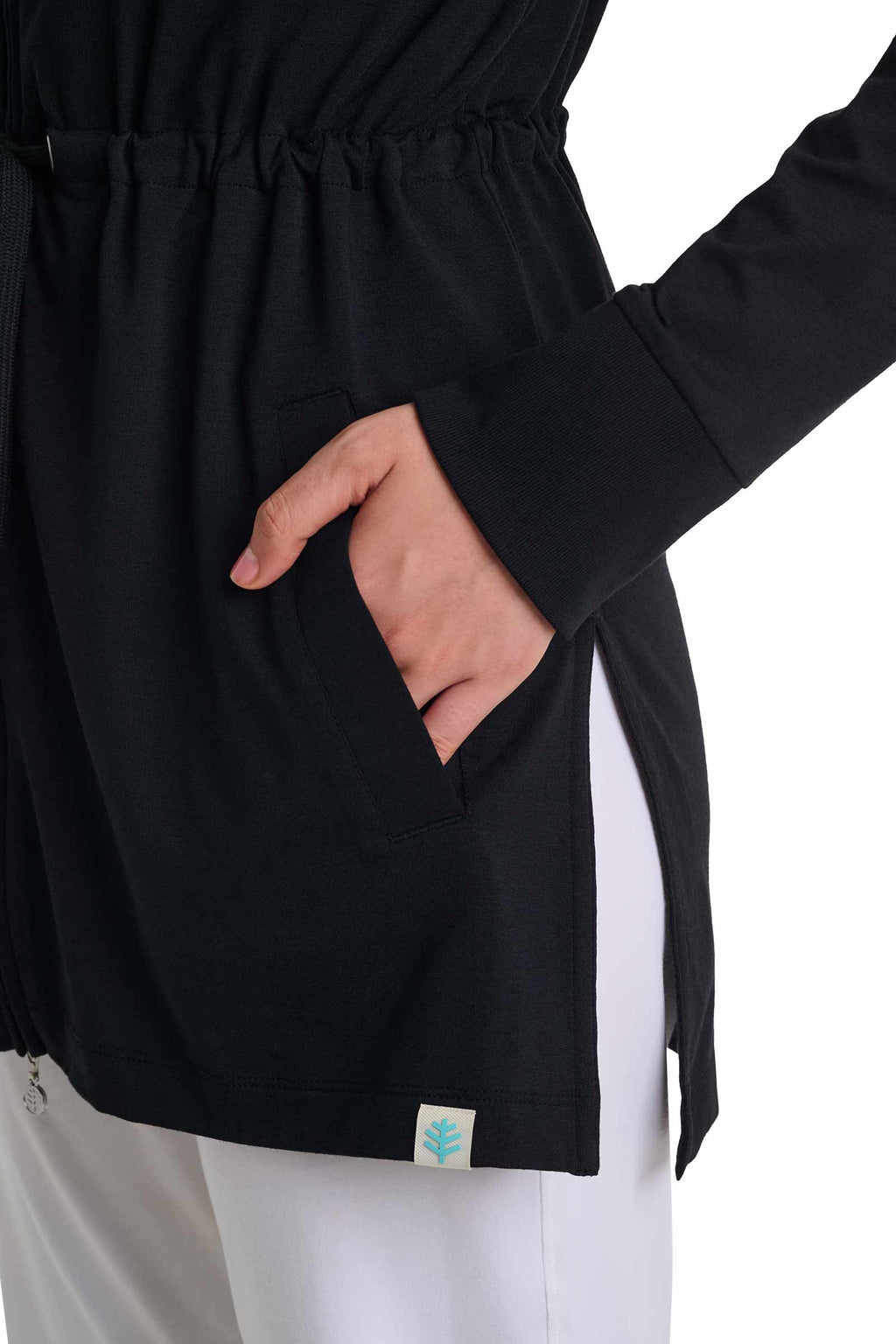 Waterfront | Women's Hoodie with Adjustable Waist | Black