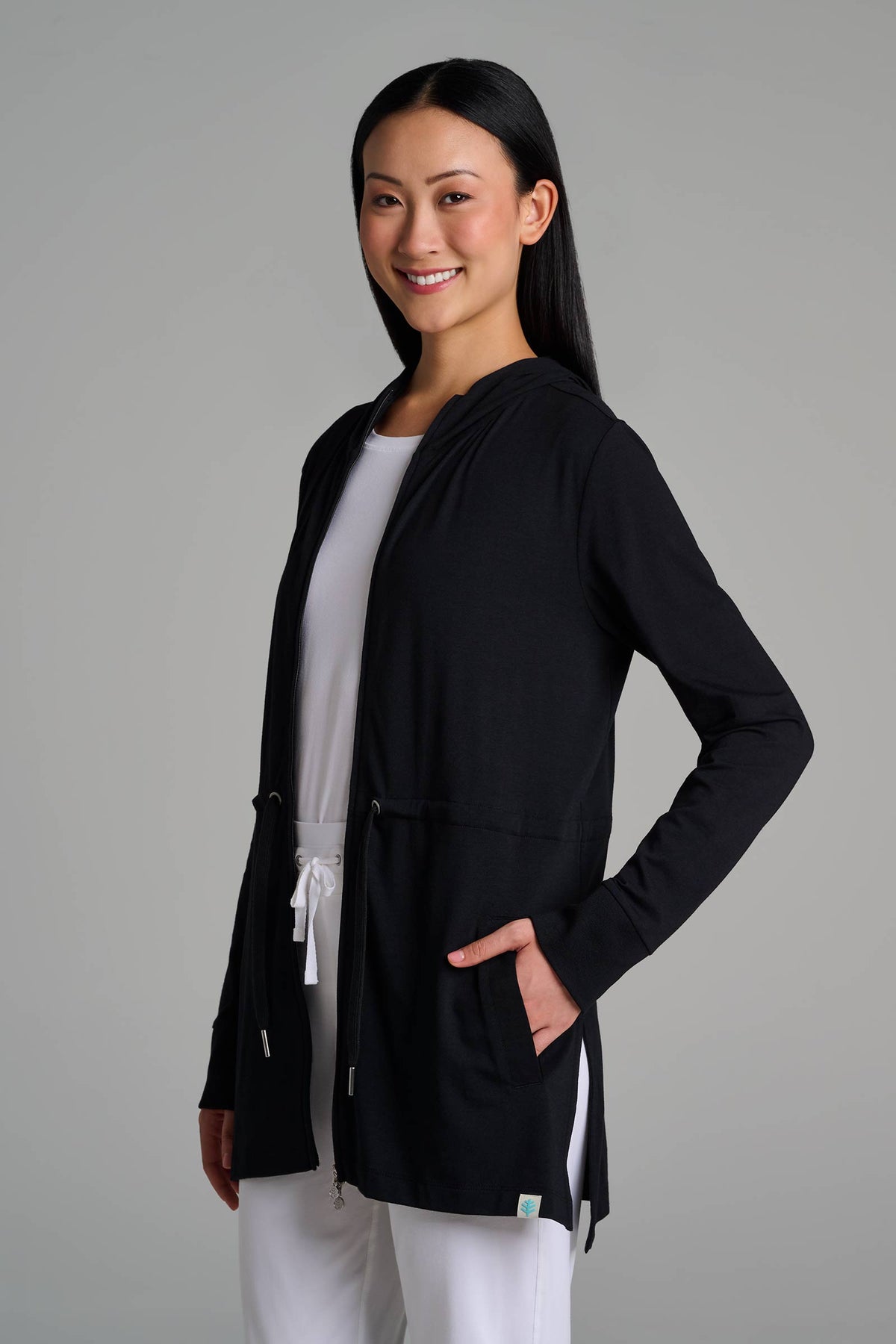 Waterfront | Women's Hoodie with Adjustable Waist | Black