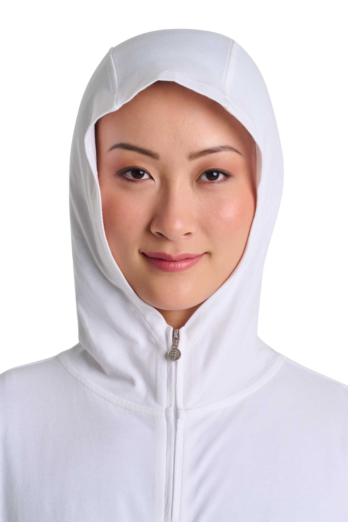 Coolibar Women's Waterfront Hoodie with Adjustable Waist, White