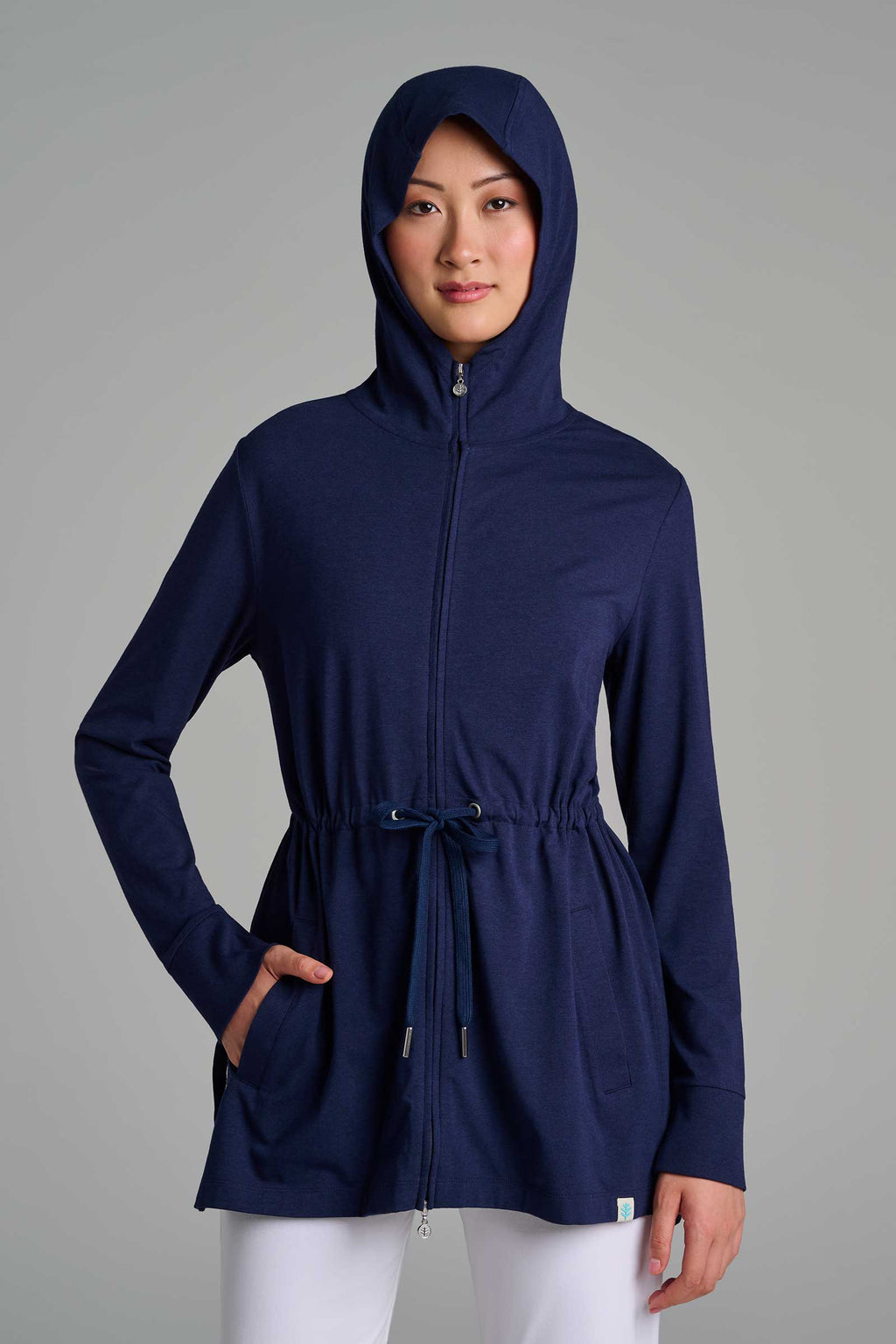 Waterfront | Women's Hoodie with Adjustable Waist | Navy
