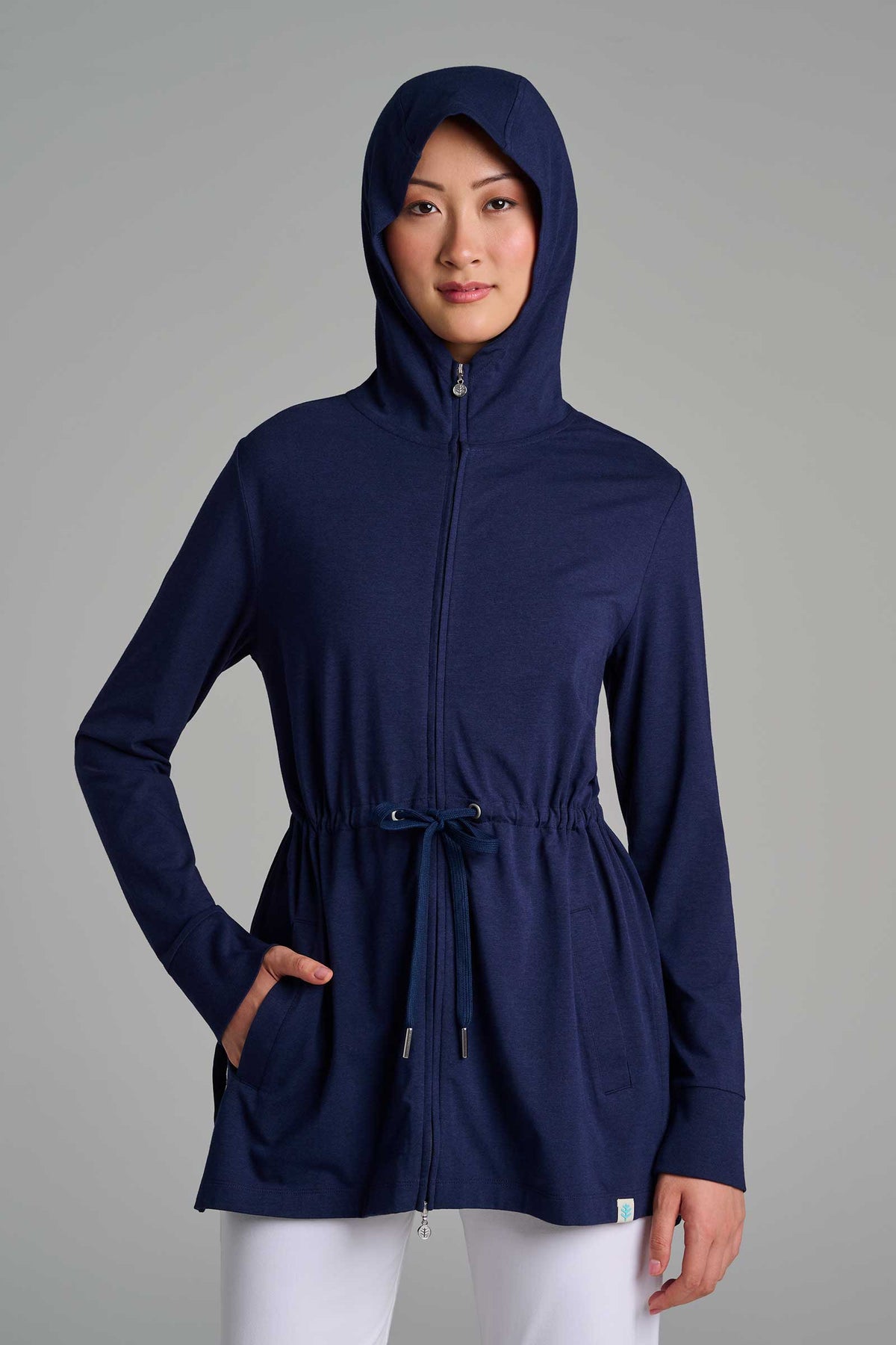 Waterfront | Women's Hoodie with Adjustable Waist | Navy