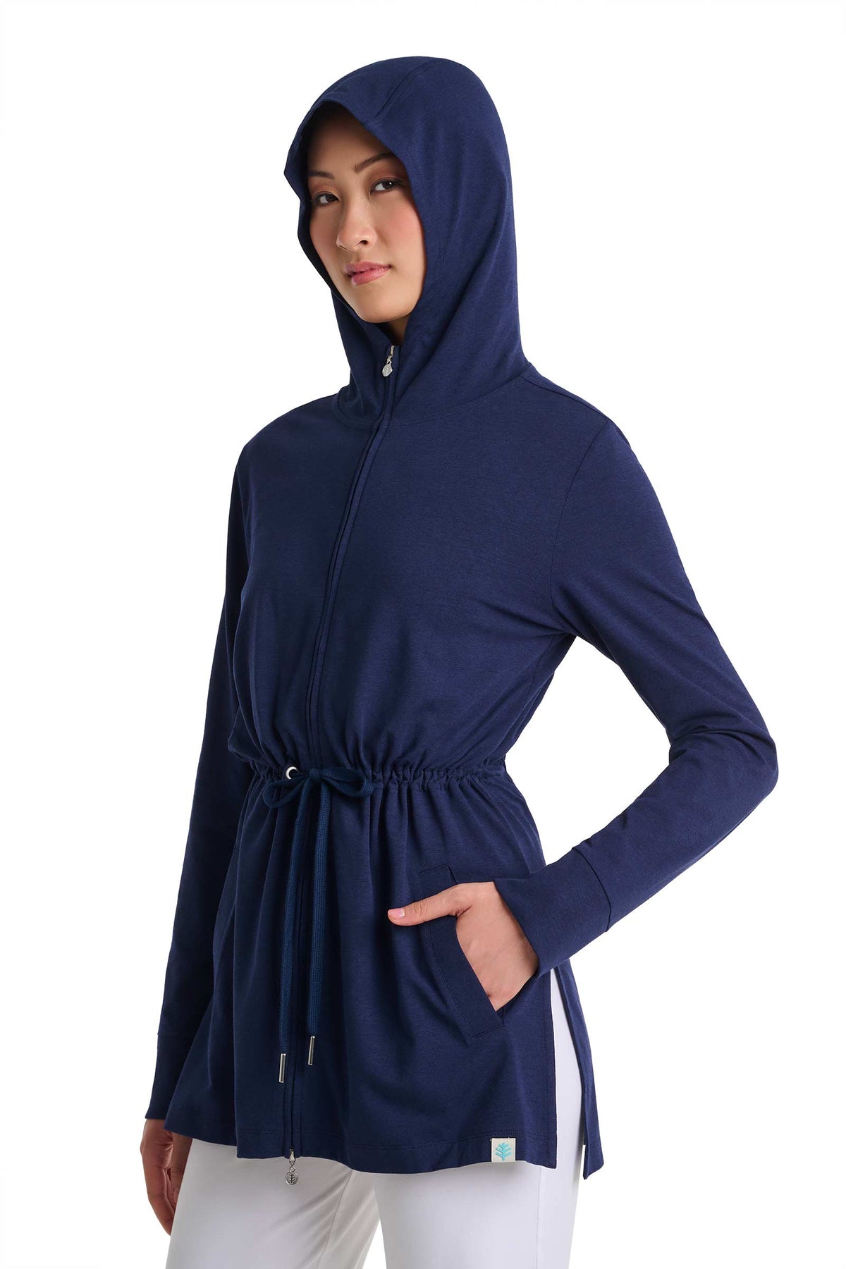Waterfront | Women's Hoodie with Adjustable Waist | Navy