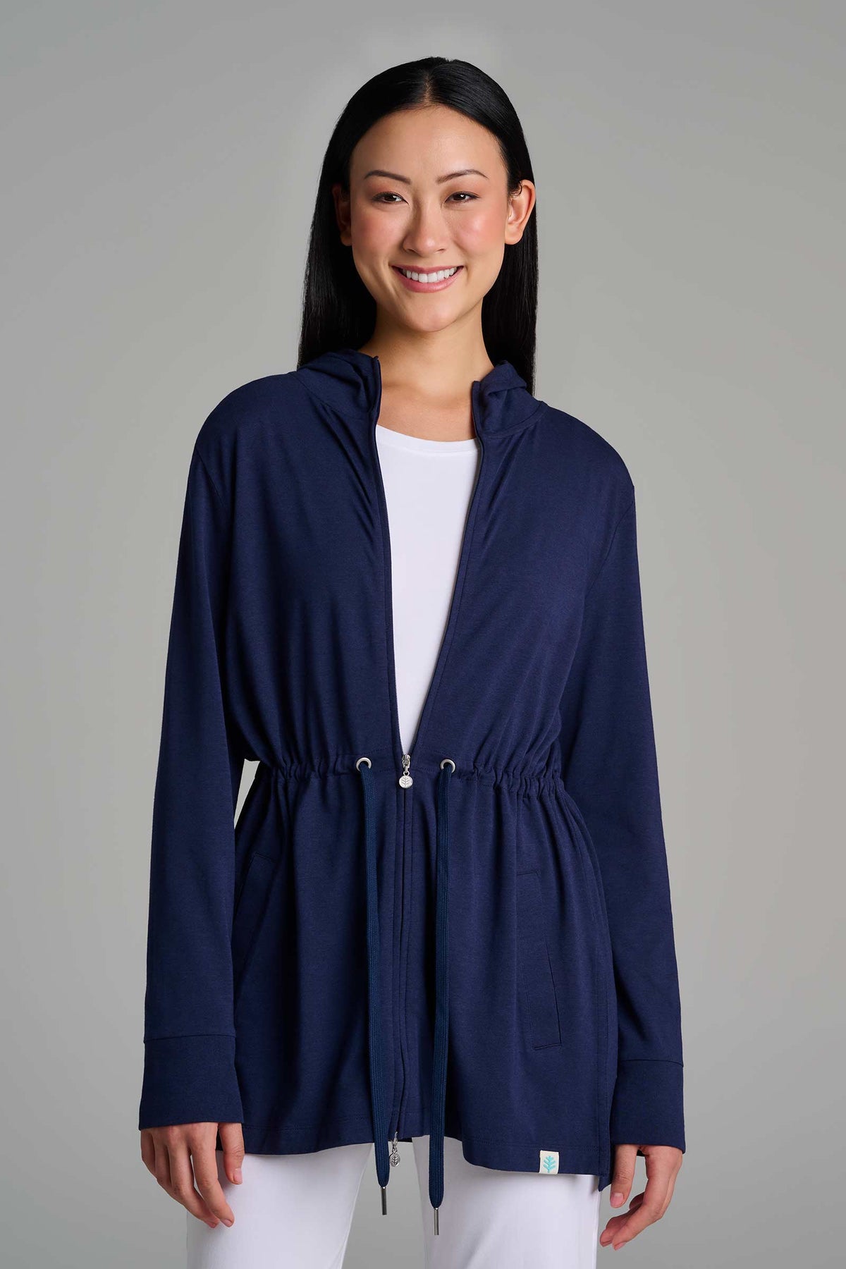 Waterfront | Women's Hoodie with Adjustable Waist | Navy