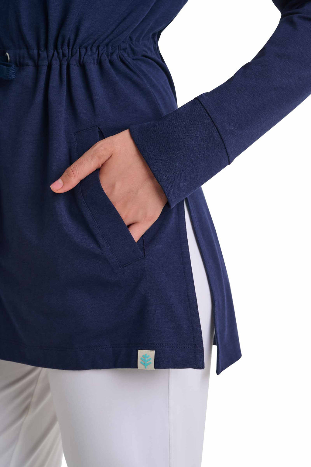 Waterfront | Women's Hoodie with Adjustable Waist | Navy