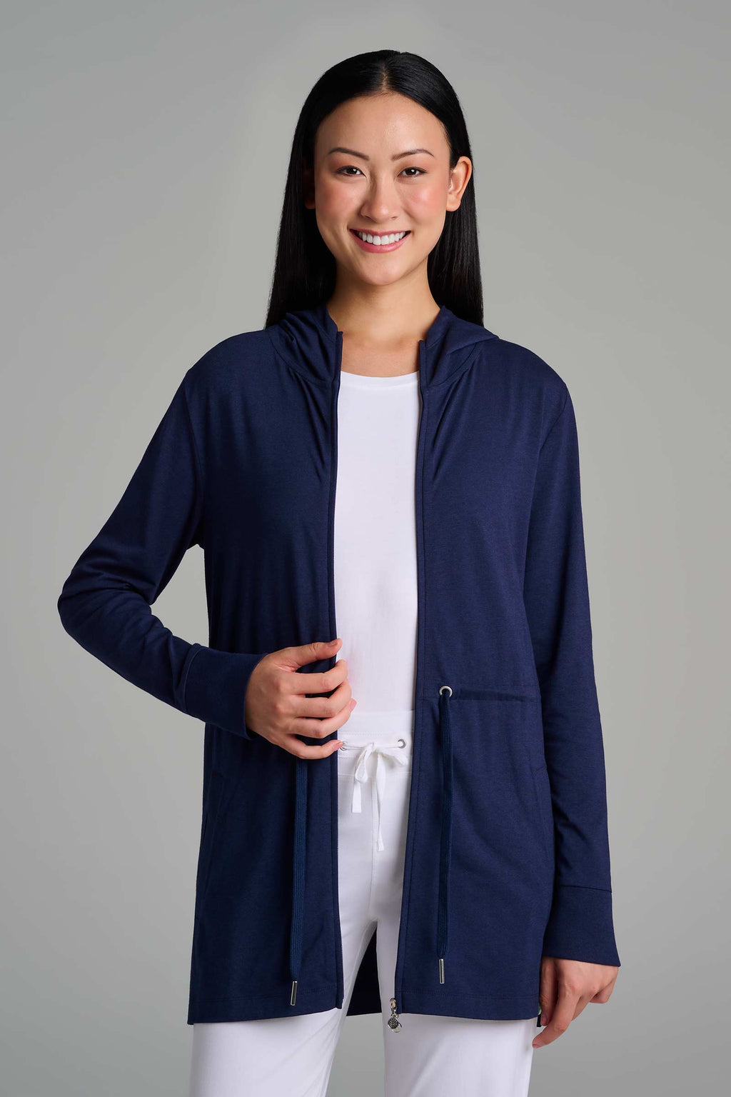 Waterfront | Women's Hoodie with Adjustable Waist | Navy