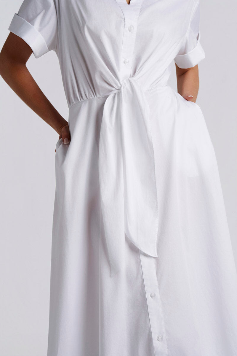Allure | Women's Tie-Front Shirt Dress | White