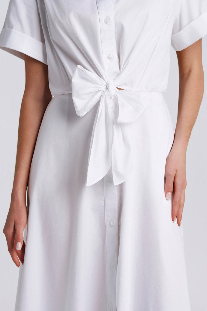 Allure | Women's Tie-Front Shirt Dress | White
