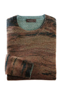 Patrick James Reserve Driftwood Print Crewneck Sweater, Sand Combo