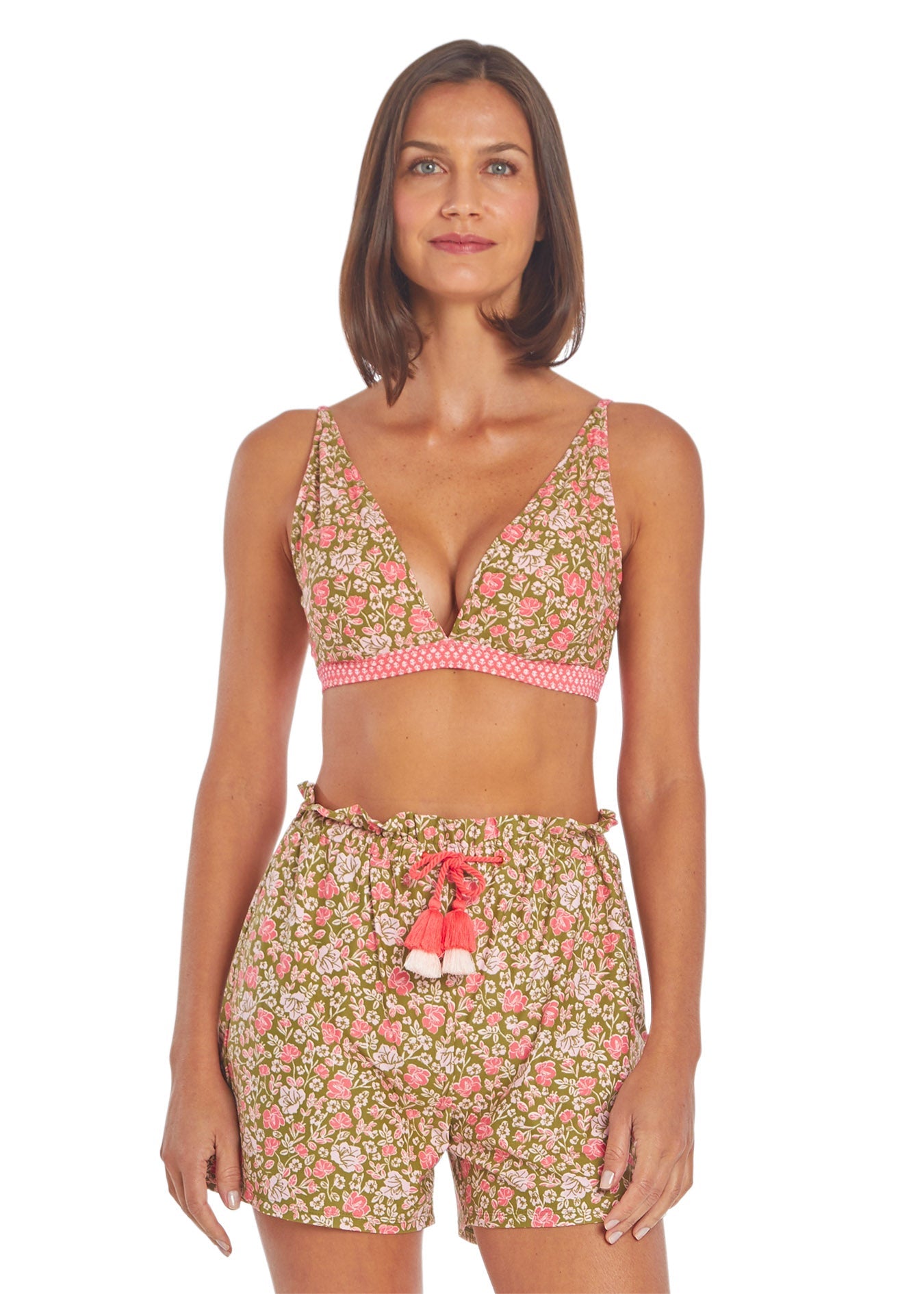 Cabana Life Jetties Beach Paperbag Waist Tassel Short