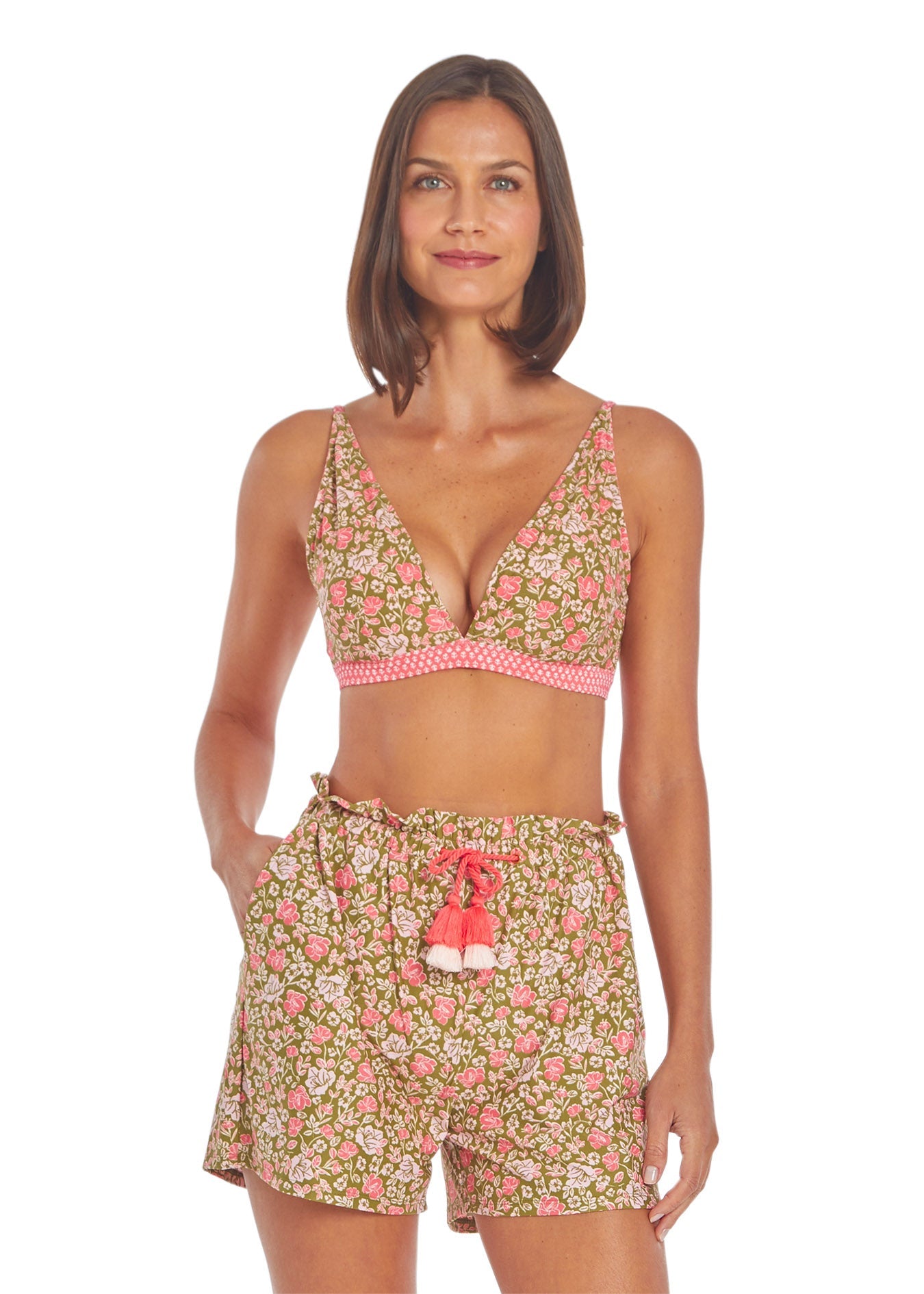 Cabana Life Jetties Beach Paperbag Waist Tassel Short